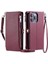 Crossbody Durumda IPhone 15 Pro Max Uzun Kordon 9 Kart Yuvaları Fermuar Yuvası (Yurt Dışından) 1
