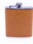 Turuncu Deri Kaplama Paslanmaz Çelik Cep Matarası - Hip Flask 7 Oz 2
