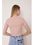 Basic Pembe Crop T-Shirt - BGB06 3