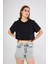 Oversize Siyah Crop T-Shirt - BGB15 2