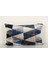 Mavi ve Beyaz Renkli Geometric Desenli Kadife Ikat Yastık Kılıfı 1