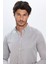 Erkek Slim Fit Dar Kesim Pamuklu Kolay Ütü Gri Düğmeli Yaka Gömlek 1
