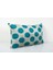 Turkuaz Renkli Puantiye Desenli Kadife Ikat Yastık Kılıfı 2