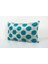 Turkuaz Renkli Puantiye Desenli Kadife Ikat Yastık Kılıfı 3