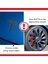 Tesla Model Y Özel Kesim Logo Seti - Direksiyon Ön Arka Jantlar ve Sensörler Için 8'lu Tesla Logo Sticker Seti (Simli Siyah) 3