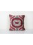 Kırmızı Renkli Geometric Desenli Kadife Ikat Yastık Kılıfı 1