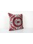 Kırmızı Renkli Geometric Desenli Kadife Ikat Yastık Kılıfı 2