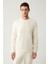 Erkek Ekru Bisiklet Yaka Soft Touch Gofreli Regular Fit Sweatshirt A41y1235 3