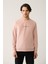 Erkek Açık Pembe Bisiklet Yaka İnterlok Baskılı Sweatshirt A41Y1246 3