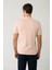 Erkek Açık Pembe 3 Düğmeli Jakarlı Polo Yaka T-Shirt A41Y1354 4