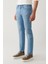 Erkek Mavi Eskitme Yıkamalı Esnek Slim Fit Ince Jean Pantolon A41y3506 3