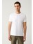 Erkek Beyaz 2'li %100 Pamuk Bisiklet Yaka T-Shirt E001012 2