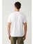 Erkek Beyaz 2'li %100 Pamuk Bisiklet Yaka T-Shirt E001012 6