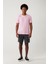 Erkek Pembe Bisiklet Yaka Garment Dyed T-Shirt A41Y5074 5