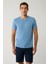 Erkek İndigo Soft Touch Bisiklet Yaka T-Shirt B001031 1