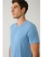 Erkek İndigo Soft Touch Bisiklet Yaka T-Shirt B001031 2