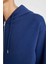 Relax Fit Kapüşonlu Cepli Basic Düz Fermuarlı Sweatshirt C1809AX24WN 5