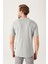 Erkek Gri Küba Yaka Düğmeli Regular Fit Triko T-shirt B005008 4