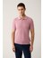 Erkek Pembe 3 Düğmeli Dokulu Ribanalı Polo Yaka Triko T-Shirt B005009 3