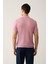 Erkek Pembe 3 Düğmeli Dokulu Ribanalı Polo Yaka Triko T-Shirt B005009 4