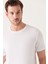 Erkek Beyaz Soft Touch Bisiklet Yaka Pamuklu Basic T-Shirt E001171 3