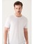 Erkek Beyaz Soft Touch Bisiklet Yaka Pamuklu Basic T-Shirt E001171 4