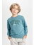 Erkek Çocuk Bisiklet Yaka Yazı Baskılı Sweatshirt C9804A824WN 1