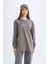 Regular Fit Bisiklet Yaka Baskılı Sweatshirt Tunik D0391AX24AU 4