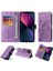 IPhone 14 Deri Çiçek Flip Kart Yuvaları Için Flip Case (Yurt Dışından) 1