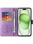 IPhone 15 Için Flip Case Artı Kart Yuvaları Çiçek Deri Flip (Yurt Dışından) 5