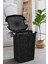 Siyah Woow Desen Ahşap Kulplu Antistatik Kirli Çamaşır Sepeti 60 Lt - Siyah 60 x 40 50-99 L Plastik 1