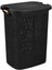 Siyah Woow Desen Ahşap Kulplu Antistatik Kirli Çamaşır Sepeti 60 Lt - Siyah 60 x 40 50-99 L Plastik 4