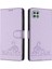 Galaxy A22 5g Kedi Rfıd Cüzdan Kapak Çevirin Kart Yuvası Tutucu (Yurt Dışından) 1