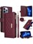 IPhone 15 Pro Cüzdan Darbeye Dayanıklı Kayış Kart Yuvaları Için Flip Case (Yurt Dışından) 1