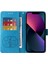 IPhone 14 Deri Çiçek Flip Kart Yuvaları Için Flip Case (Yurt Dışından) 5