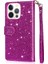 IPhone 13 Için Fermuar Cep Durumda Pro Max Pu Deri Glitter Cüzdan Kılıf (Yurt Dışından) 4