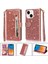 IPhone 15 Için Fermuar Cep Durumda Artı Glitter Cüzdan Kılıf Manyetik Pu (Yurt Dışından) 1