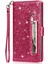 IPhone 14 Için Fermuar Cep Durumda Artı Pu Deri Kart Tutucu Glitter Vaka (Yurt Dışından) 4