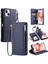 IPhone 14 Için Crossbody Durumda Artı Durumda Cüzdan 9 Kart Yuvaları Fermuar Faturaları (Yurt Dışından) 1