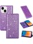 IPhone 15 Kart Tutucu Manyetik Kapatma Pu Deri Için Glitter Flip Case (Yurt Dışından) 1