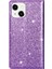 IPhone 15 Kart Tutucu Manyetik Kapatma Pu Deri Için Glitter Flip Case (Yurt Dışından) 4