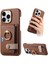 IPhone 16 Için Kılıf Pro Max Premium Dokulu Deri Kart Yuvaları Halka Standı (Yurt Dışından) 1