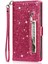 IPhone 13 Mini Manyetik Kapatma Glitter Cüzdan Pu Için Fermuarlı Cebi Durumda (Yurt Dışından) 2