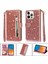 IPhone 14 Için Fermuar Cep Durumda Pro Max Kart Tutucu Pu Deri Glitter (Yurt Dışından) 1