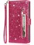 IPhone 14 Için Fermuarlı Cebi Durumda Pro Manyetik Kapatma Pu Deri Glitter (Yurt Dışından) 3