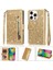 IPhone 16 Için Fermuar Cep Durumda Pro Max Pu Deri Glitter Cüzdan Kılıf (Yurt Dışından) 1
