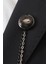 Siyah Yaprak Desenli Zincirli Ceket Yaka & Gömlek Düğme Broşu 4