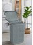 50-99 L Woow Desen Ahşap Kulplu Antistatik Kirli Çamaşır Sepeti 60 Lt - Antrasit Gri 60 x 40 Plasti 1