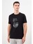 Erkek Siyah Trend Süprem Baskılı Bisiklet Yaka Dynamic Fit T-Shirt 2
