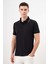 Erkek Siyah Trend Polo Yaka Dynamic Fit T-Shirt 3
